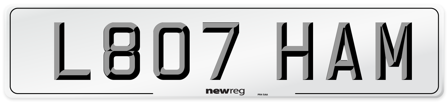 L807 HAM Number Plate from New Reg